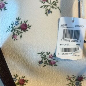 NWT Coach White Tote Bag with Floral Design